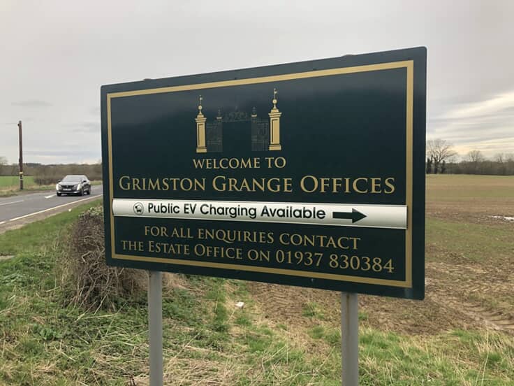 An image of a roadside sign.